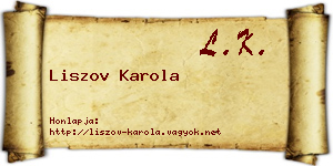 Liszov Karola névjegykártya